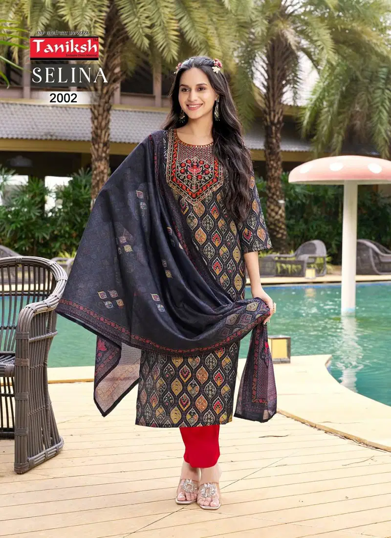 Selina Vol 2 By Taniksh Muslin Printed Kurti With Bottom Dupatta Wholesale Shop In Surat
 Catalog