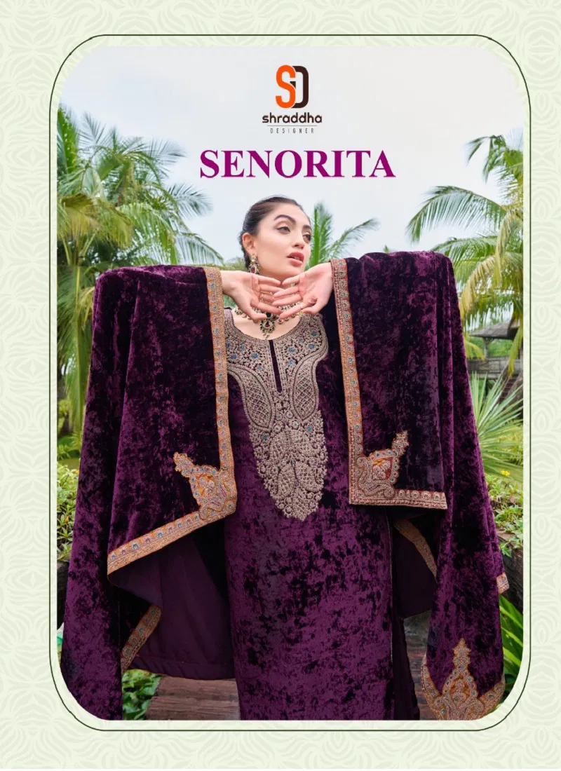 Senorita By Shraddha Designer Velvet Winter Wear Salwar Suits Orders In India Catalog