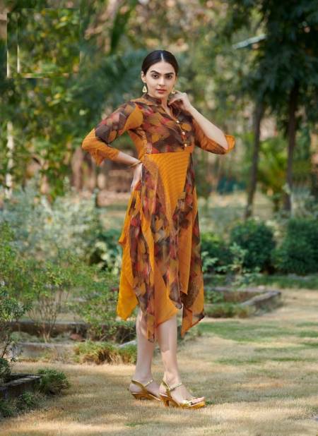 Buy Anju Fabrics Fusion Printed Georgette Kurtis  Wholesale Online Shopping