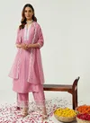 Pink SET0157 Fiorra Raksha Bandhan Special Silk Kurti With Palazzo Dupatta Wholesale Market In Surat

