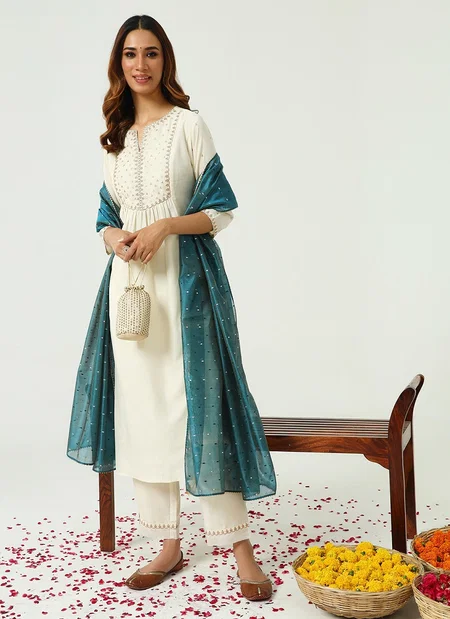SET0158 Fiorra Raksha Bandhan Special Silk Kurti With Palazzo Dupatta Wholesale Online
