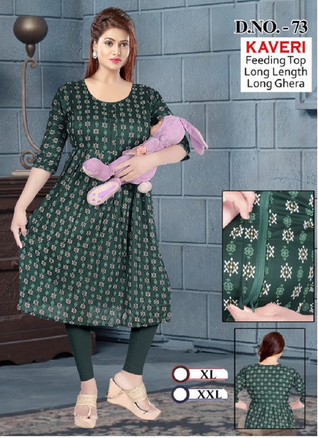 Seven Cross Casual Wear Rayon Feeding Kurti Wholesale Shop In Surat
