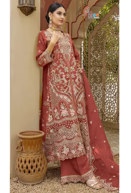 Sf 5549 By Shree Chiffon Embroidery Surat Pakistani Plazzo Suits Wholesale Market
