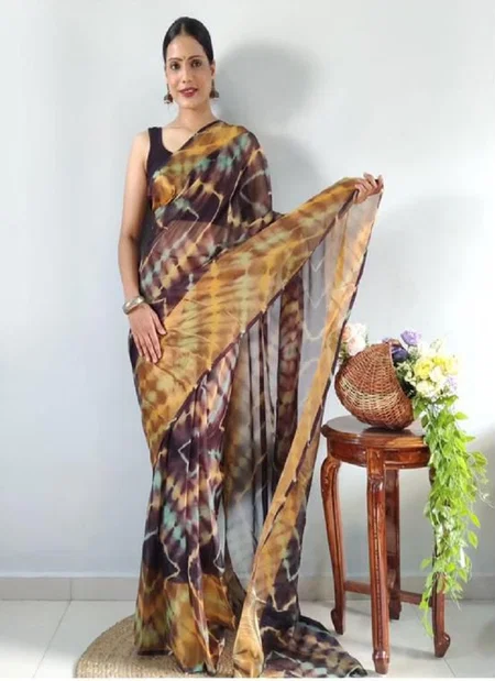 Sf 615 By Shubh Chiffon Designer 1 Minute Readymade Saree Wholesalers In Delhi
