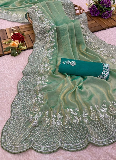 SF 715 Burburry Silk Party Wear Sarees Wholesale Market In Surat