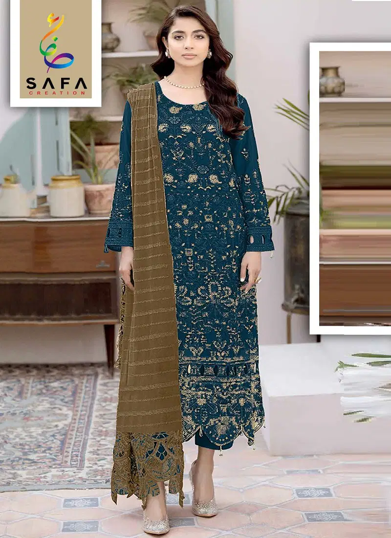 SF PK 1010 By Safa Georgette Embroidery Pakistani Suits Wholesale Shop In Surat Catalog