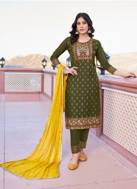 Shaandar By Blue Hills Foil Printed Kurti With Bottom Dupatta Wholesale Clothing Distributors In India
