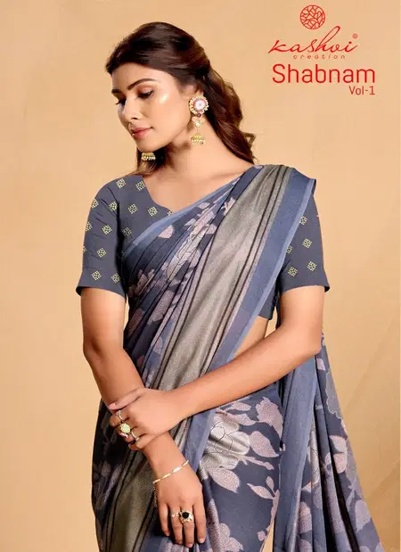 Shabnam Vol 1 By Kashvi Foil Printed Daily Wear Sarees Wholesale Price In Surat