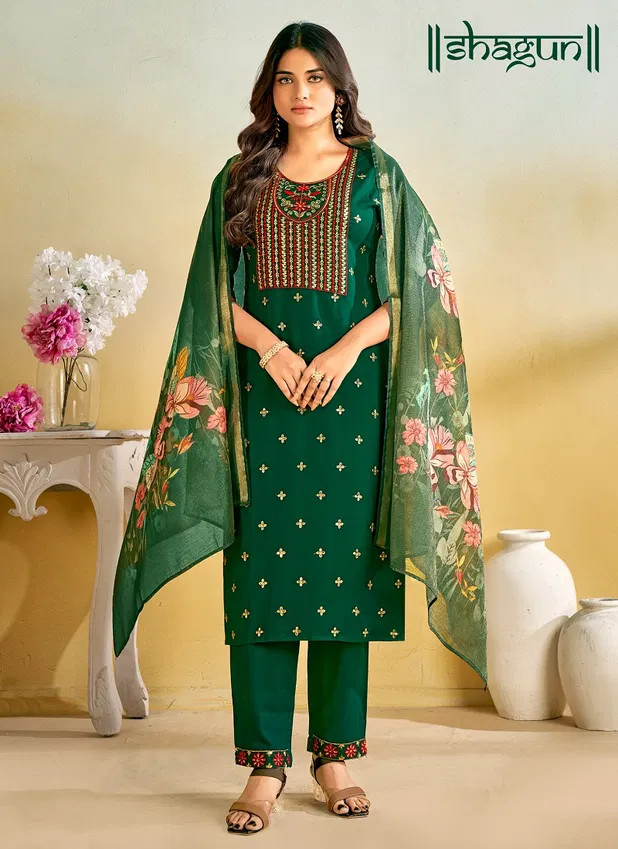 Shagun By Banwery Rayon Embroidery Kurti With Bottom Dupatta Wholesale Price In Surat
