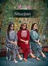 Shagun Vol 2 By Mystic 9 Rayon Foil Printed Kurti With Bottom Dupatta Wholesale Clothing Suppliers In India