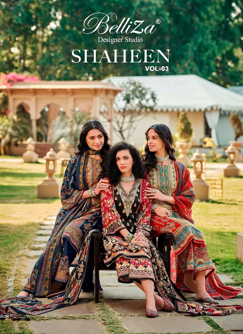 Shaheen Vol 3 By Belliza Viscose Rayon Digital Printed Dress Material Online Wholesale Catalog