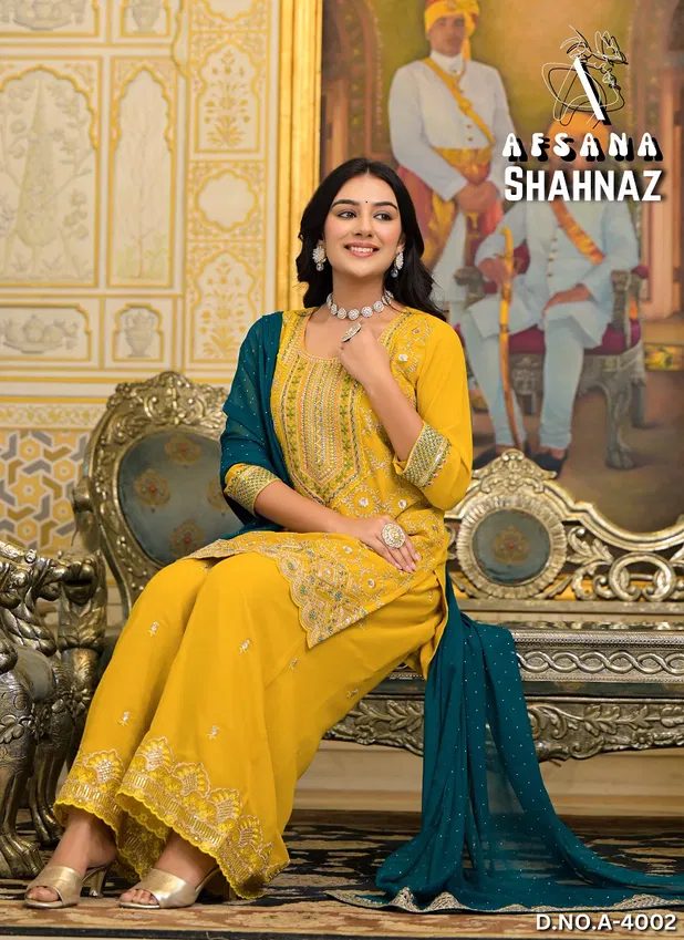 Shahnaz By Afsana Shimmer Embroidery Readymade Suits Orders In India