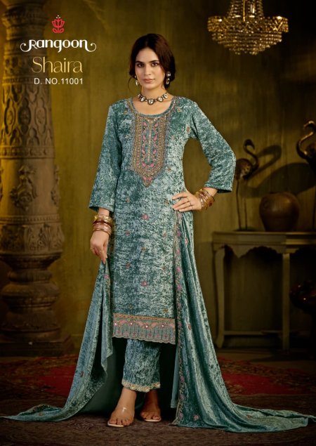 Shaira By Rangoon Makhmal Velvet Readymade Suits