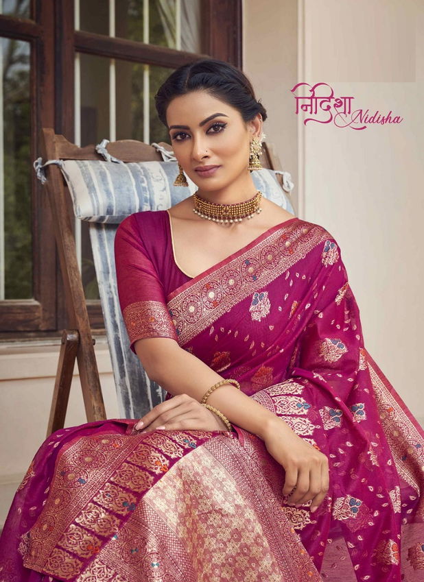 SHAKUNT NIDISHA Fancy Heavy Cotton Weaving Designer Saree Collection