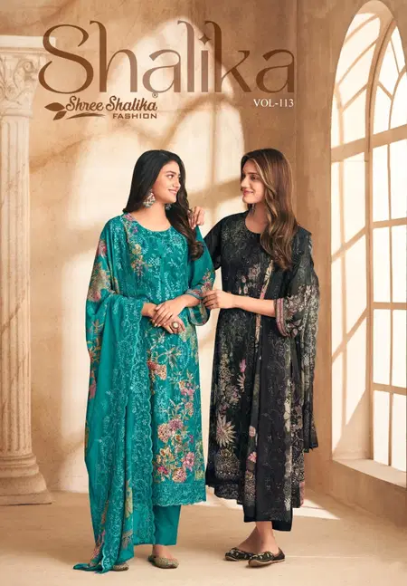 Shalika Vol 113 By Shree Shalika Georgette Salwar Suits Exporters In India