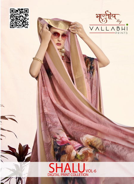 Shalu Vol 6 By Vallabhi Moss Georgette Printed Sarees Suppliers In India Catalog