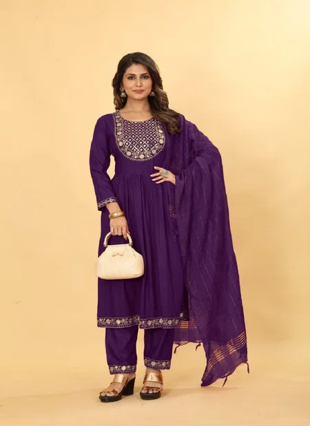 Shamal Reyon Naira Cut Kurti With Bottom Dupatta Suplliers In India