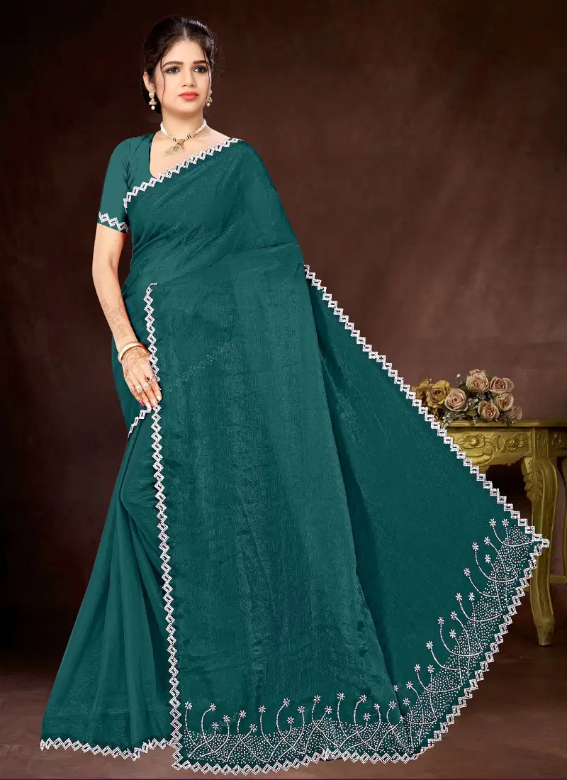 Shan By Ronisha Fancy Jarkan Work Party Wear Saree Suppliers In India
 Catalog