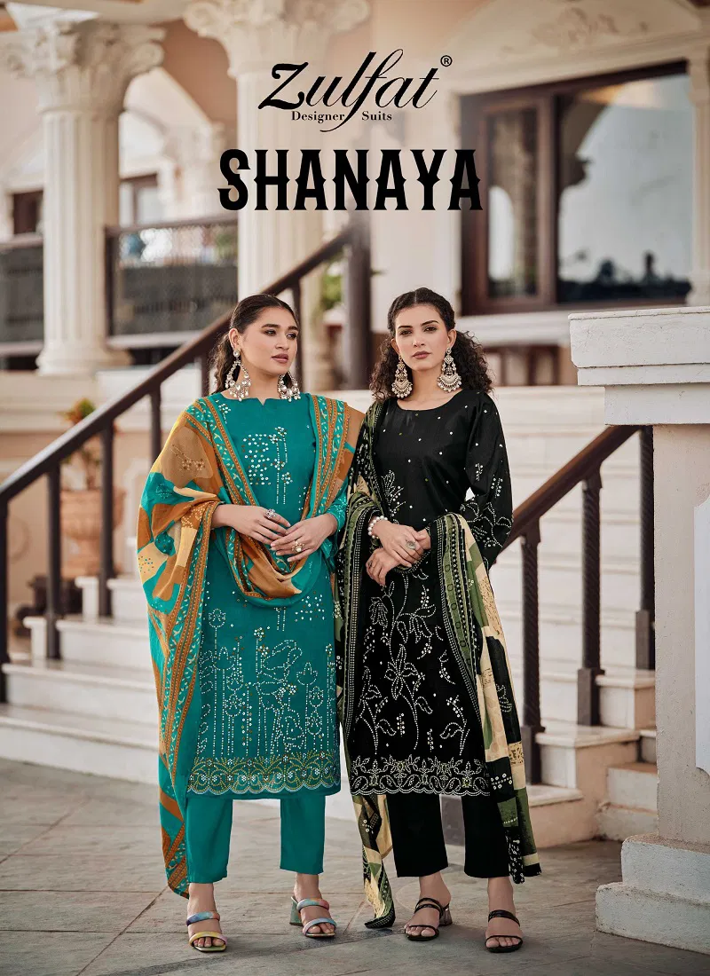 Shanaya By Zulfat Printed Jam Cotton Printed Dress Material Orders In India