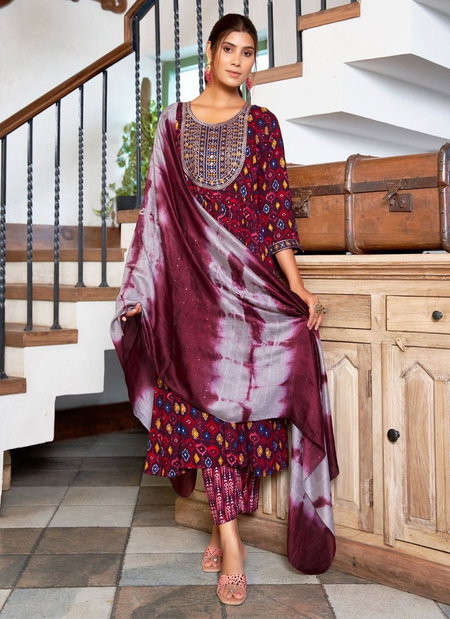 Shanaya Vol 4 By Mystic 9 Rayon Embroidery Kurti With Bottom Dupatta Wholesale Market In Surat
