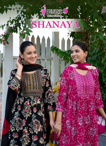 Shanaya Vol 9 By Mystic 9 Rayon Wholesale Kurti With Bottom Dupatta In India