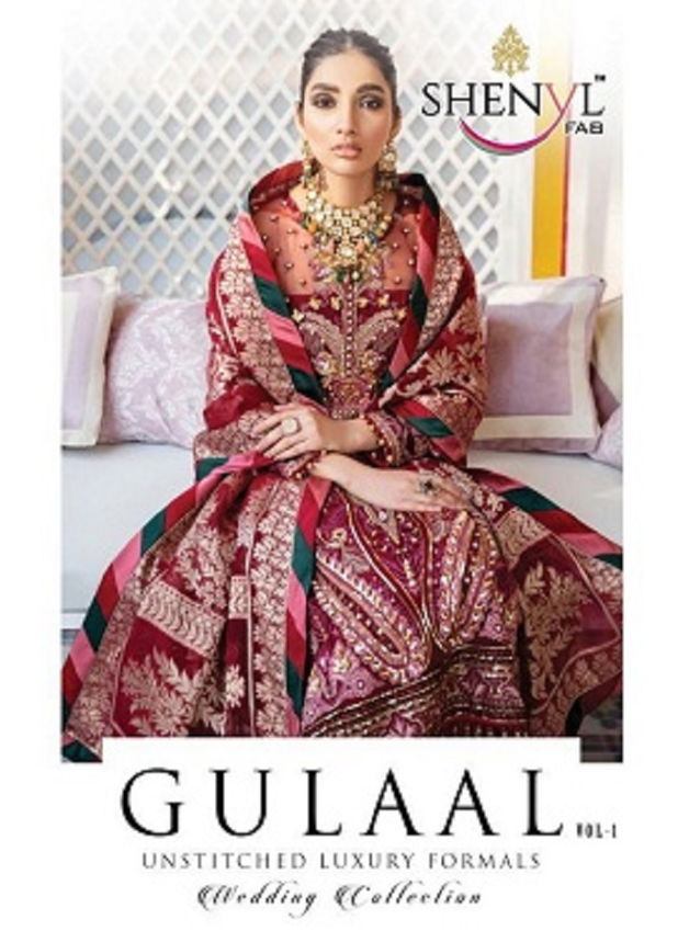 Shenyl Gulaal 1 Butter Fly Net With Heavy Embroidery And Diamond Work Top With Dupatta Pakistani Salwar Suits Collection