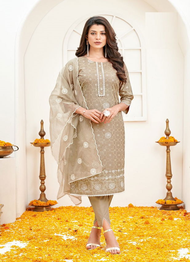 Shichi Khwab Collection Exclusive Festive Wear Cotton Kurti With Pant And Dupatta Collection