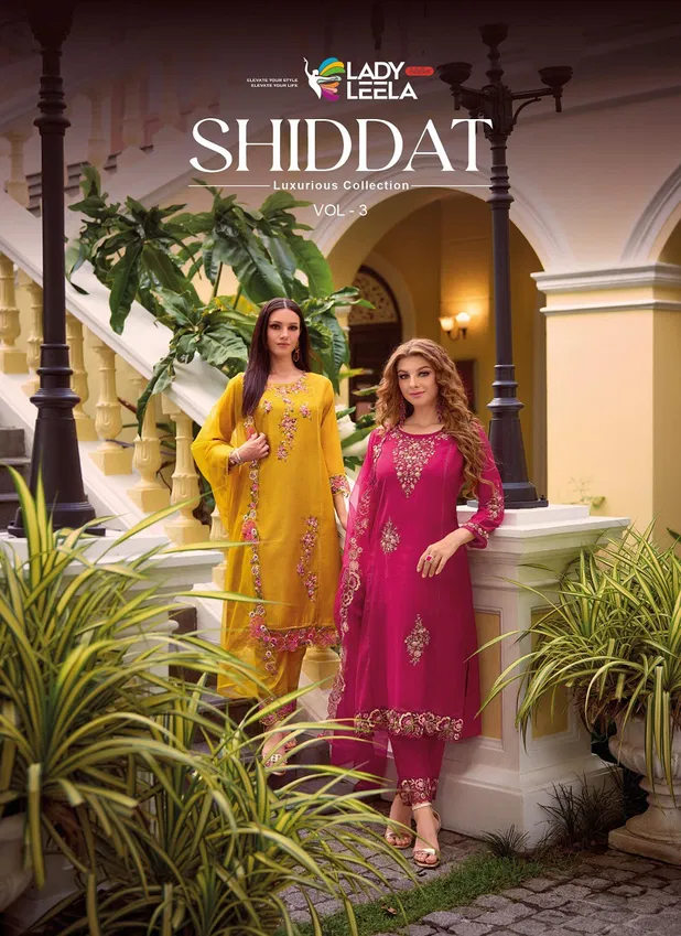 Shiddat Vol 3 By Lady Leela Viscose Embroidery Kurti With Bottom Dupatta Wholesale Shop In Surat
