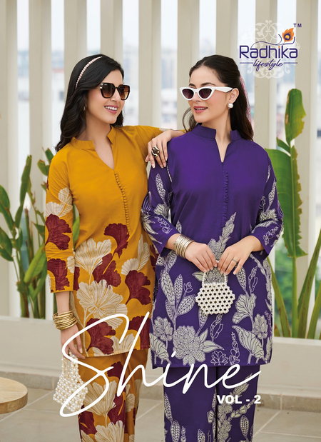 Shine Vol 2 By Radhika Cotton Discharge Printed Co Ord Set Exporters In India 