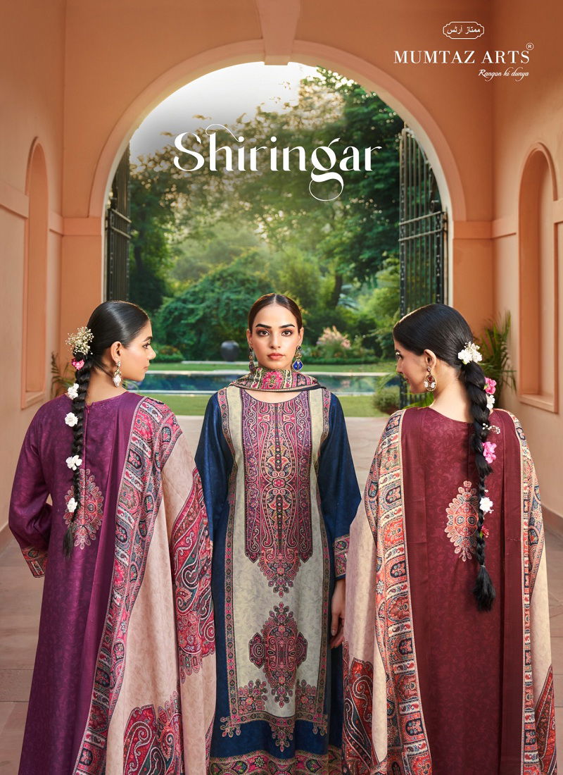 Shiringar By Mumtaz Pashmina Digital Printed Embroidery Dress Material Orders In India Catalog