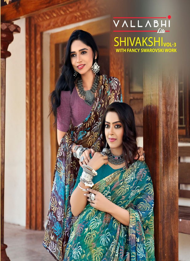 Shivakshi Vol 3 By Vallabhi Georgette Printed Saree Exporters In India
