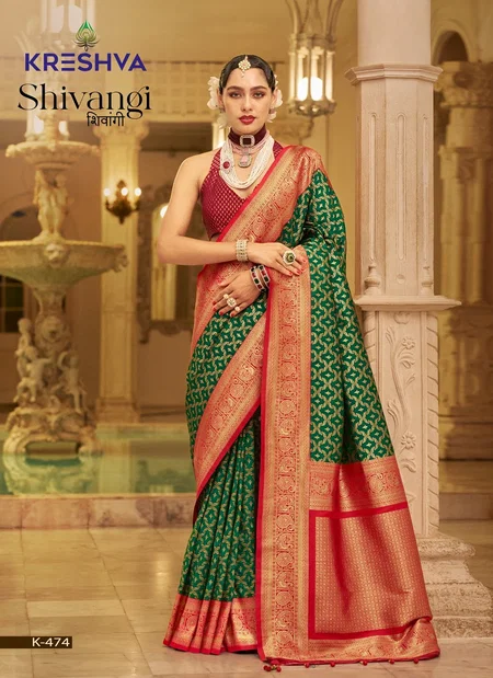 Shivangi By Kreshva Banarasi Pv Silk Wedding Wear Saree Exporters In India