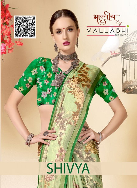Shivya By Vallabhi Floral Printed Georgette Sarees Suppliers In India

