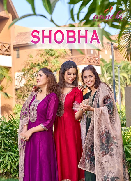 Shobha By Aanchi Vichitra Silk Kurti With Bottom Dupatta Wholesale Online