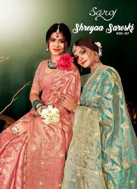 Shreya Saroski Vol 7 By Saroj Organza Designer Sarees Wholesale Price In Surat
