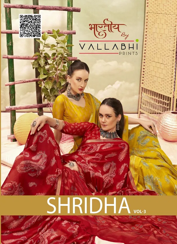 Shridha Vol 3 By Vallabhi Georgette Printed Sarees Exporters In India