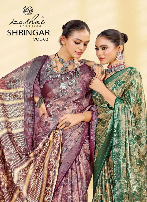 Shringar Vol 2 By Kashvi Brasso Foli Saree Wholesalers In Delhi