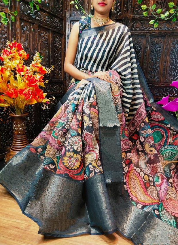 Shrishti 7 Latest Fancy Party Wear Printed Cotton Slub Saree Collection