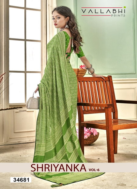Shriyanka Vol 6 By Vallabhi Moss Georgette Printed Wholesale Saree Suppliers In Mumbai