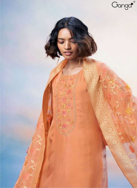 Shruti 2602 By Ganga Bemberg Silk Printed Embroidery Salwar Suit Orders In India