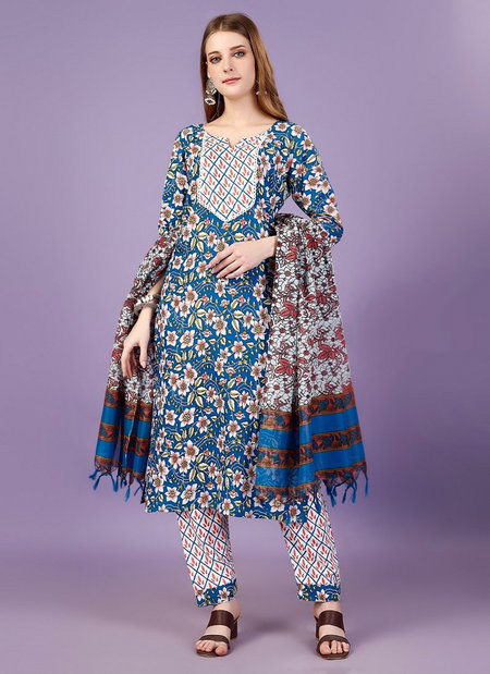 Shubh 25 Flower Printed Kurti With Bottom Dupatta Wholesale Clothing Suppliers In India
