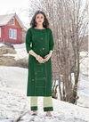 Shubh Allen Fancy Ethnic Wear Cotton Embroidery Kurti With Bottom Collection