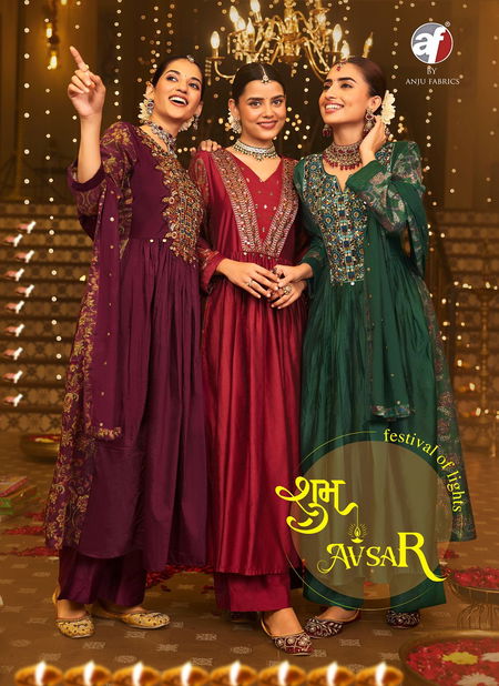 Shubh Avsar By Af Viscose Designer Kurti With Bottom Dupatta Wholesale Market in Surat
 Catalog