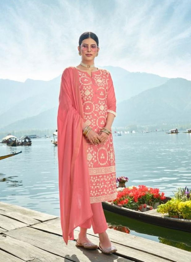 Shubh Lucknowi Designer Chanderi Silk Ethnic Wear Ready Made Salwar Suit Collection
