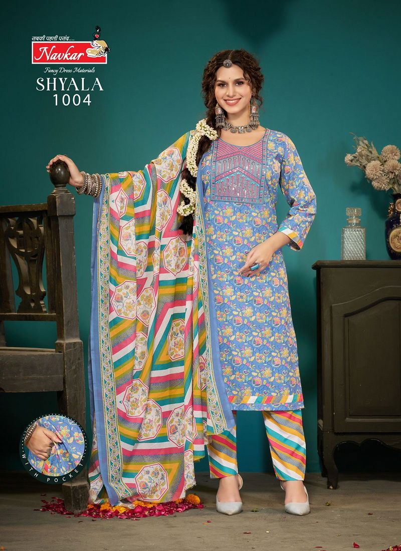 Shyala Vol 1 By Navkar Malaysian Cotton Kurti With Bottom Dupatta Exporters In India Catalog