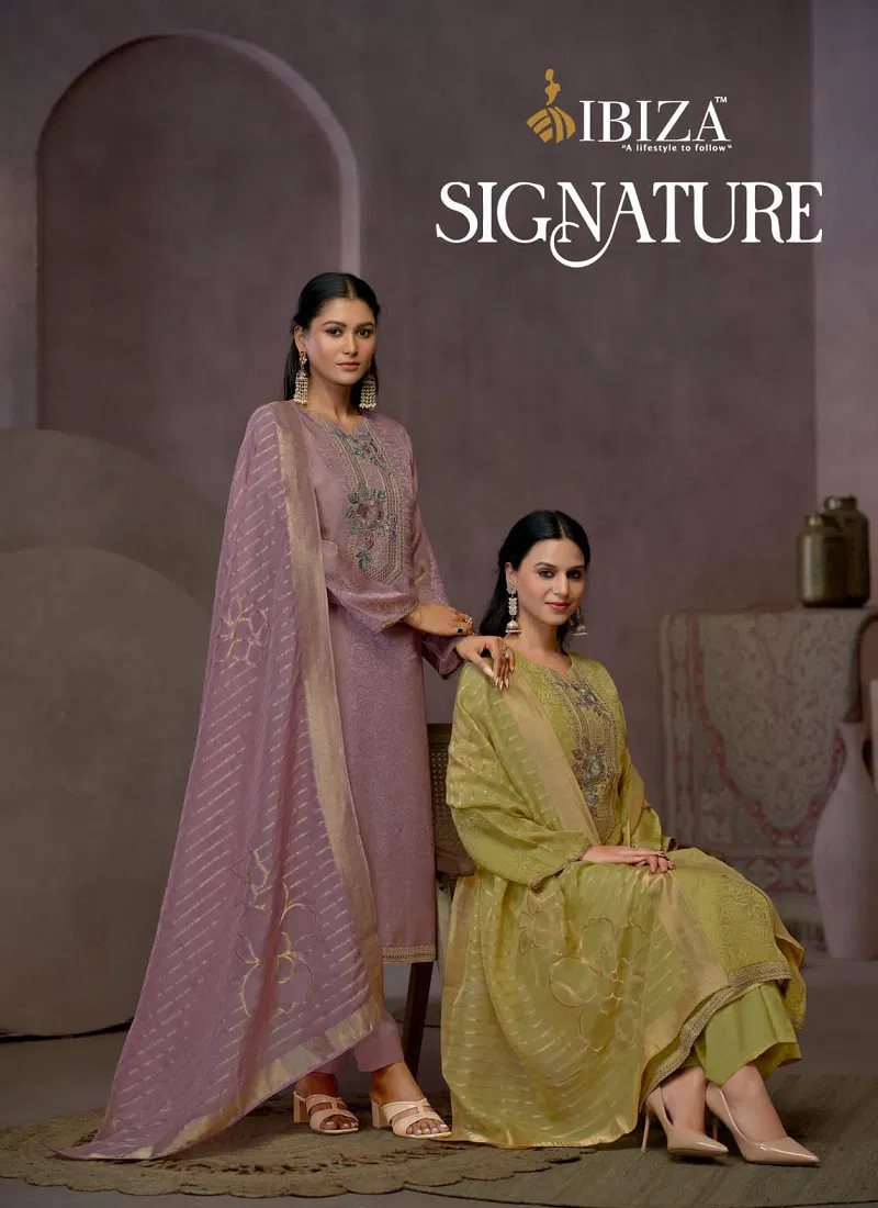 Signature By Ibiza Satin Silk Jacquard Designer Salwar Kameez Orders In India