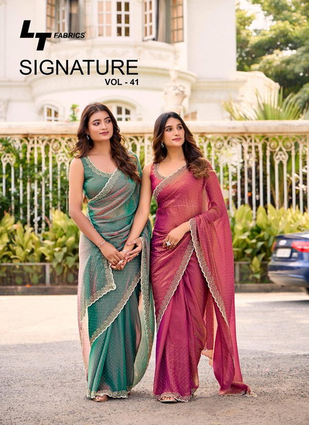 Signature Vol 41 By Lt Fashion Malai Silk Amazing Saree Wholesale Suppliers In Mumbai