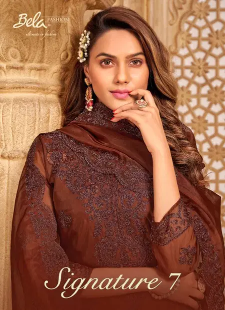 Signature Vol 7 By Bela Organza Coding Work Fancy Salwar Kameez Suppliers In India
