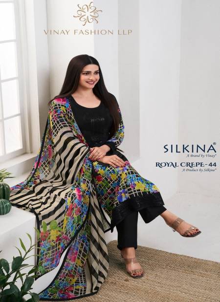 Silkina Royal Crepe Vol 44 By Vinay Crepe Designer Salwar Kameez Wholesale In Delhi
 Catalog