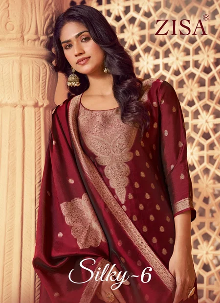 Silky 6 By Zisa Bemberg Silk Jacquard Designer Salwar Suits Orders In India
